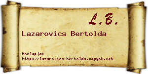 Lazarovics Bertolda névjegykártya